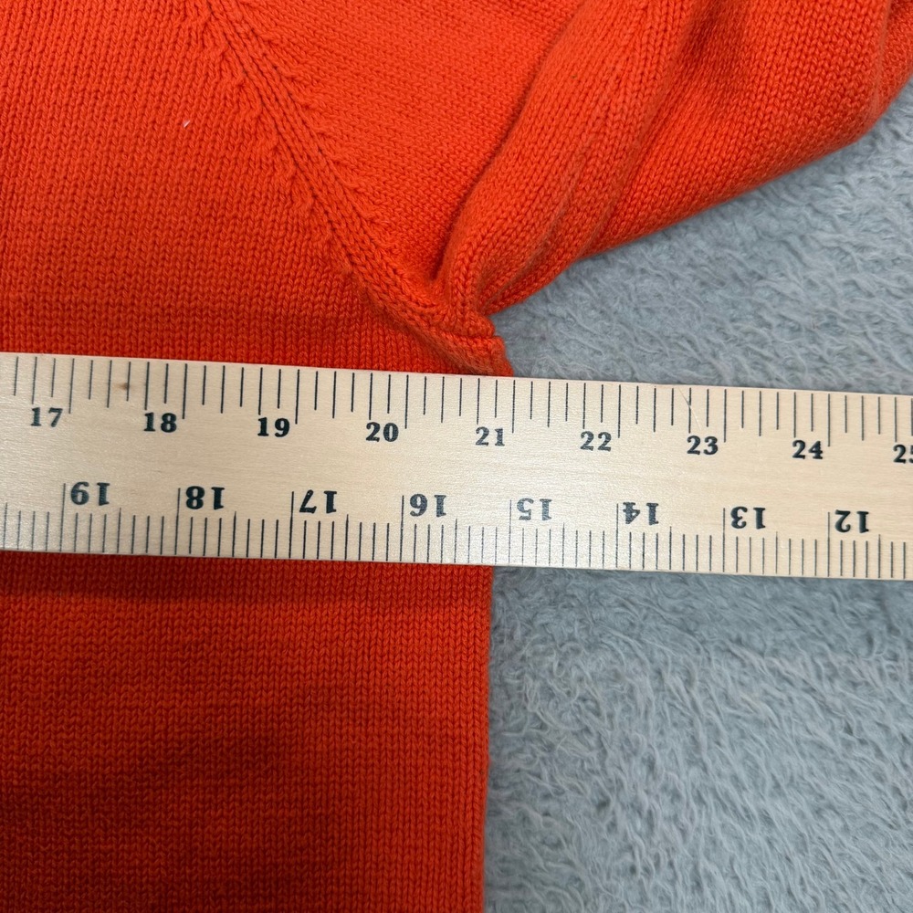 Lauren Ralph Lauren Womens Orange Cotton Knit V-Neck Hoodie Sweater Size M - Picture 8 of 10